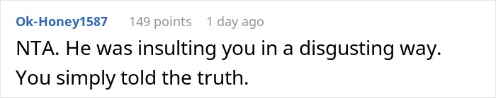 Comment defending a gay man who responded to insults by revealing his uncle's presence on Grindr.