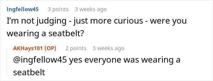 Screenshot of an online conversation about a woman furious over bearing physical consequences of her fiancé's accident. Screenshot of an online conversation about a woman furious over bearing physical consequences of her fiancé's accident.