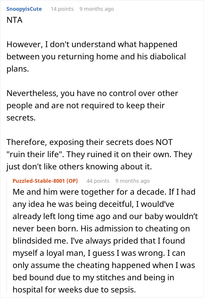 Reddit comments about a deceitful partner exposed after a decade-long relationship. Reddit comments about a deceitful partner exposed after a decade-long relationship.