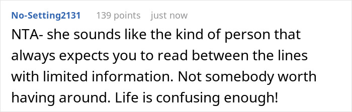 Comment on potluck miscommunication, suggesting confusion and frustration with unclear expectations.