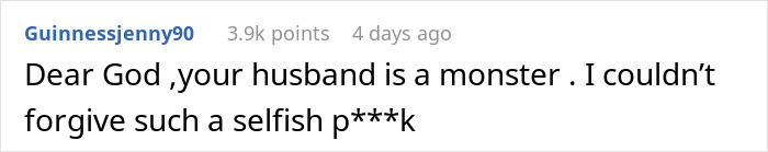 Comment criticizing husband after wife's miscarriage story. Comment criticizing husband after wife's miscarriage story.