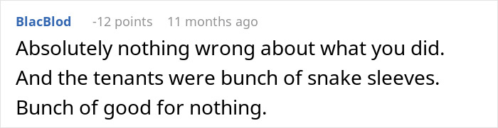 Comment discussing landlord and tenant relationship dynamics. Comment discussing landlord and tenant relationship dynamics.