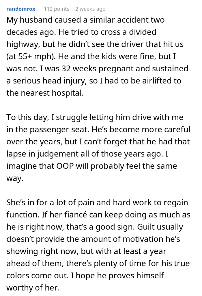Woman furious bearing physical consequences after fiancé caused serious accident and injury while pregnant. Woman furious bearing physical consequences after fiancé caused serious accident and injury while pregnant.