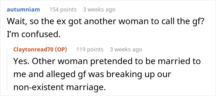 Reddit conversation discussing email hacking related to an ex-fiancée and a new romance. Reddit conversation discussing email hacking related to an ex-fiancée and a new romance.