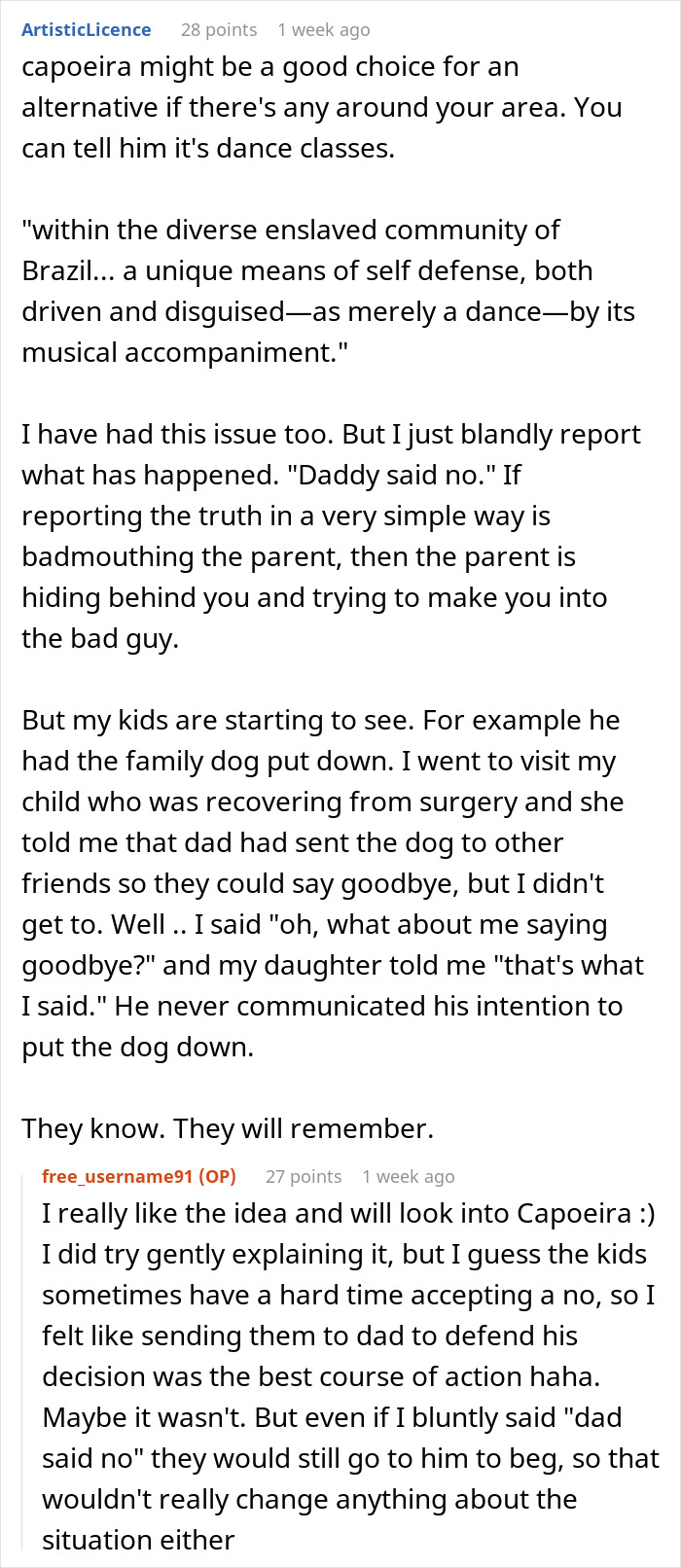 Discussion on kids&rsquo; MMA classes being too aggressive, dad's decisions under scrutiny.
