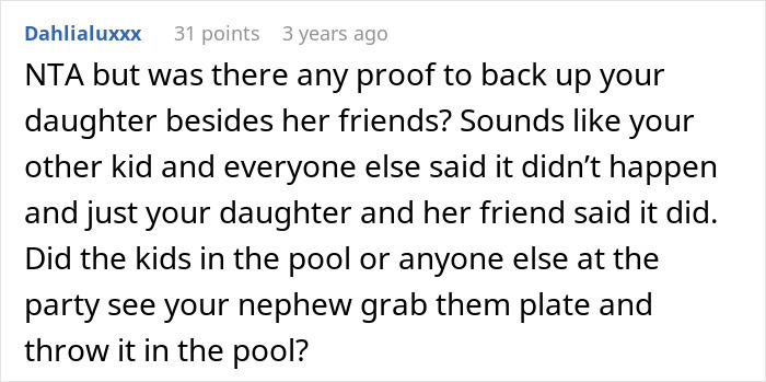 Comment about a spoiled boy demanding ice cream and tossing a plate into the pool at a birthday party.