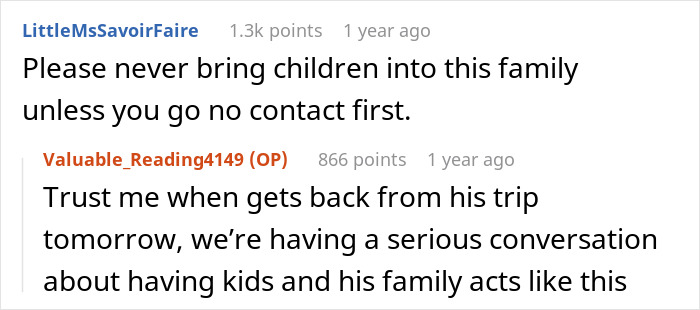 Reddit exchange about in-laws and babysitting miscommunication leading to family tension.