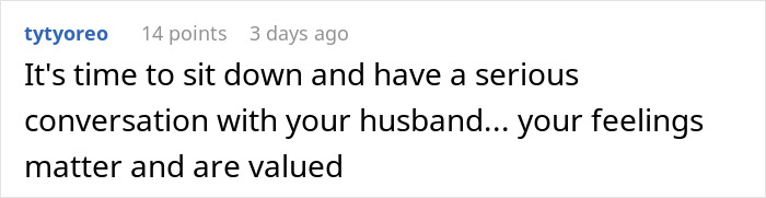 Comment about a man choosing his mom over his wife for an anniversary date, highlighting relationship concerns.