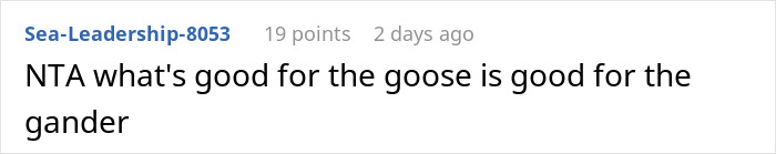 Christian sister comments, "NTA what's good for the goose is good for the gander," under scrutiny for berating woman. Christian sister comments, "NTA what's good for the goose is good for the gander," under scrutiny for berating woman.