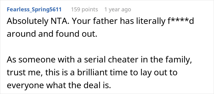 Commentary on uncomfortable engagement dinner situation with family issues discussed openly.