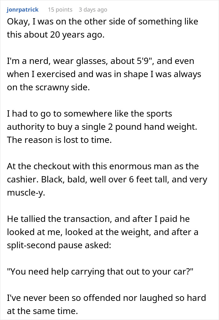 A Reddit user shares a humorous story about a grocery store employee following policy exactly. A Reddit user shares a humorous story about a grocery store employee following policy exactly.