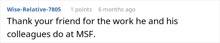 Reddit comment appreciating work done by a friend's colleagues.