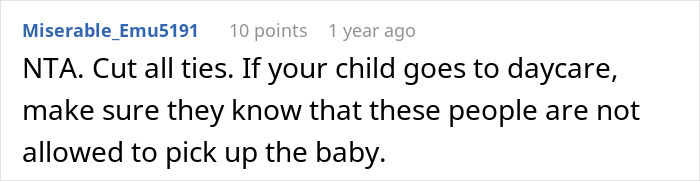 Online comment about false CPS claims, family drama, and childcare advice.