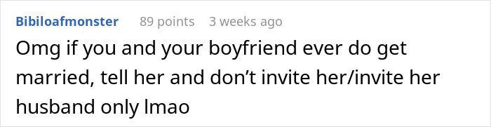 Comment on a friend's wedding, discussing plus one etiquette and marriage advice humor.
