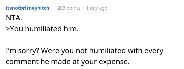 Reddit comment defending a guy shamed for being gay by his uncle, highlights hypocrisy.