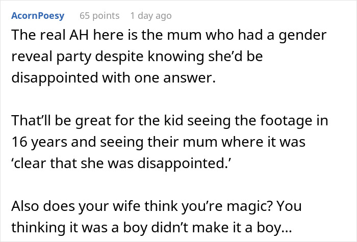Screenshot of an online discussion about a guy using statistics to predict a pregnant friend would have a boy, causing conflict.