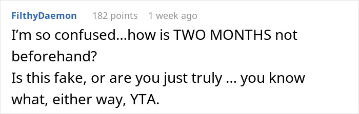 Comment expressing confusion and calling out rude behavior in a discussion about quickly shutting down sister after changing tradition. Comment expressing confusion and calling out rude behavior in a discussion about quickly shutting down sister after changing tradition.