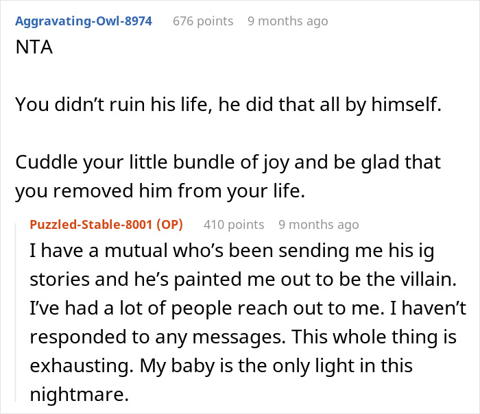 Reddit post discussing a partner plotting against fiancée after childbirth, with supportive comments. Reddit post discussing a partner plotting against fiancée after childbirth, with supportive comments.