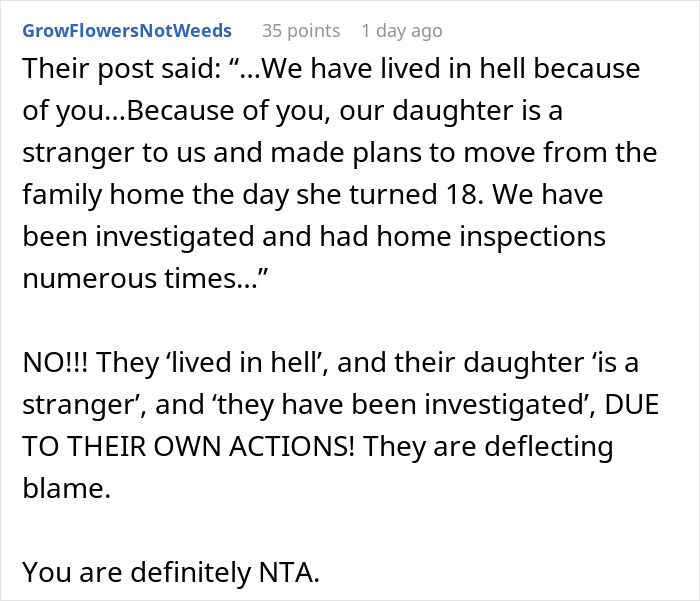 Parents upset after CPS involvement over daughter's eating disorder, text exchange displayed. Parents upset after CPS involvement over daughter's eating disorder, text exchange displayed.