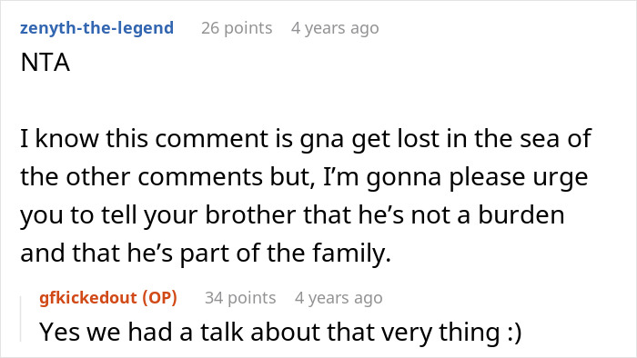 Reddit comment thread about a woman and her boyfriend's grieving little brother. Reddit comment thread about a woman and her boyfriend's grieving little brother.
