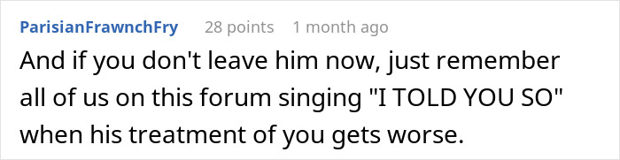 Forum comment reacting to freak-out over vegetarian meatballs, mentioning potential relationship issues.