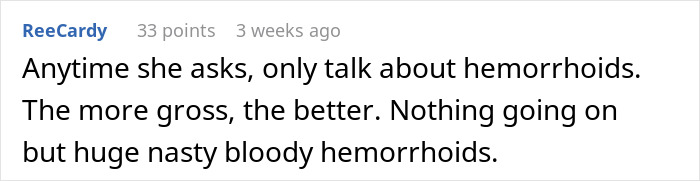 Reddit comment suggesting focusing on hemorrhoids as a distraction from pregnancy news.