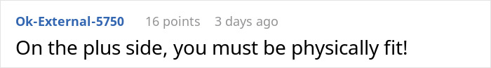 User comment about hiking, saying, "On the plus side, you must be physically fit! User comment about hiking, saying, "On the plus side, you must be physically fit!