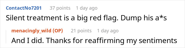 “I Deserved Better”: Man Tries To Punish GF With Silent Treatment, Gets Dumped And Kicked Out “I Deserved Better”: Man Tries To Punish GF With Silent Treatment, Gets Dumped And Kicked Out