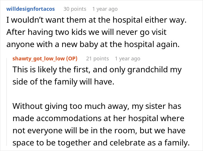 Reddit user discusses banning family from birth due to poor treatment of pregnant wife and demanding an apology first.