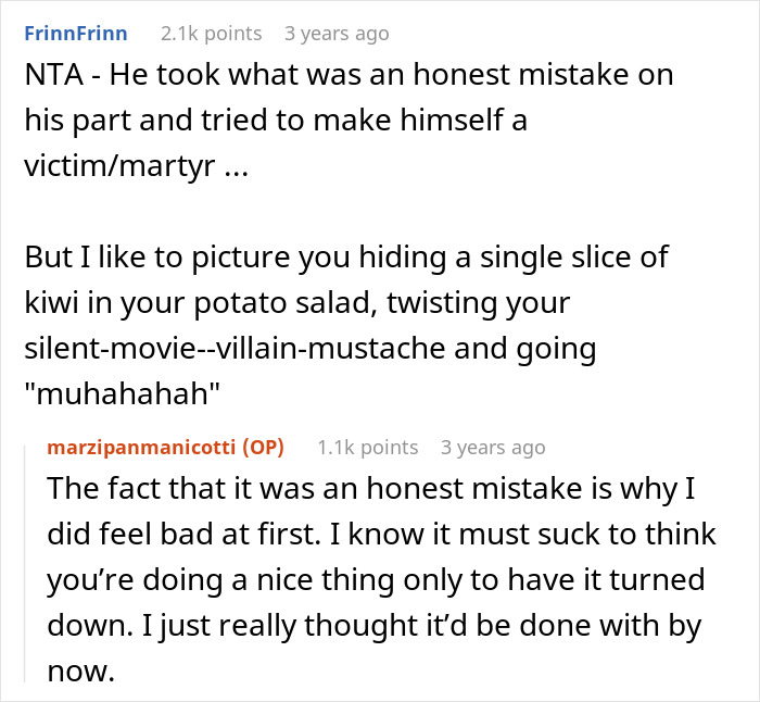 Reddit comments about gluten-free meal misunderstanding, with humorous tone.