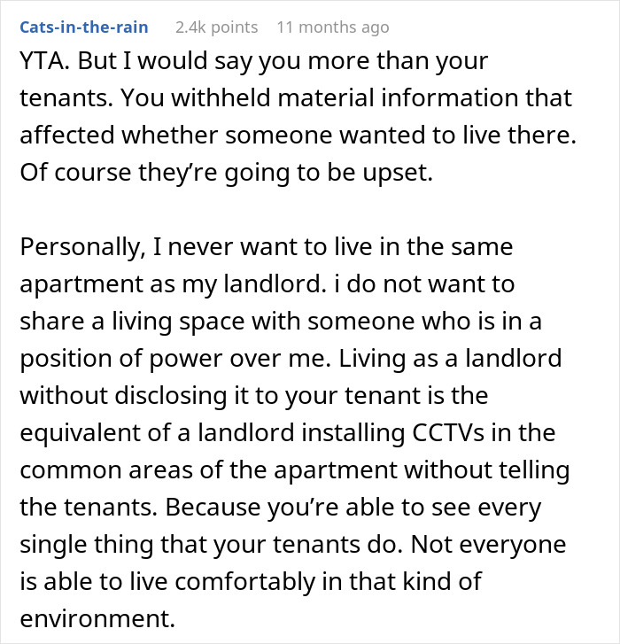 Commentary on the ethics of landlords not disclosing their identity to tenants. Commentary on the ethics of landlords not disclosing their identity to tenants.