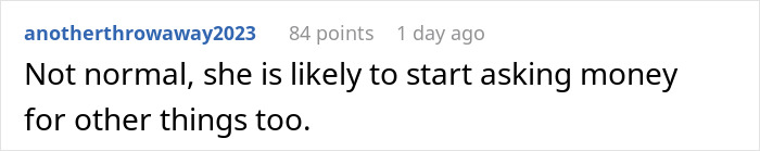 Reddit comment mentions paying for a date's babysitter as "not normal," suggesting further demands. Reddit comment mentions paying for a date's babysitter as "not normal," suggesting further demands.