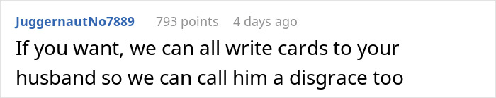 Comment criticizing a husband’s reaction to miscarriage, suggesting calling him a disgrace. Comment criticizing a husband’s reaction to miscarriage, suggesting calling him a disgrace.