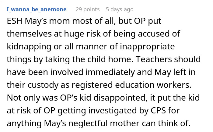 Forum post discussing a mom assuming another parent would babysit due to previous play dates.