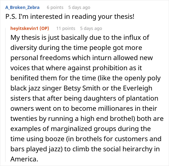 Discussion on thesis related to diversity and prohibition era in America.