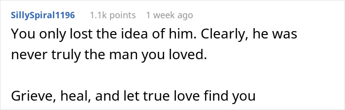 Comment on breakups and finding true love after heartbreak.