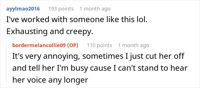 Comments about a colleague frequently claiming illnesses, causing annoyance.