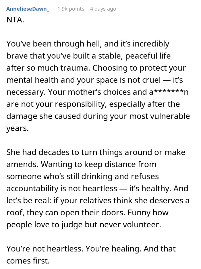 Text post discussing trauma, healing, and setting boundaries with a difficult mother. Text post discussing trauma, healing, and setting boundaries with a difficult mother.