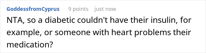 Comment questioning refusal of medication, highlighting anxiety around wedding situation.