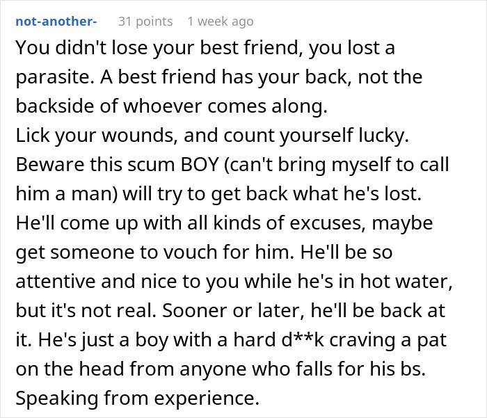 Image showing a text post detailing a warning about untrustworthy behavior in relationships.