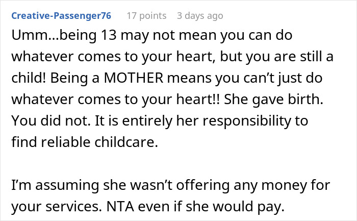 Teen Threatened With A Beating For Choosing To Enjoy Her Day Off Instead Of Babysitting Niece