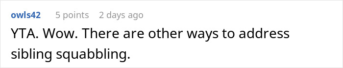 Comment discussing sibling squabbling in response to a disagreement. Comment discussing sibling squabbling in response to a disagreement.