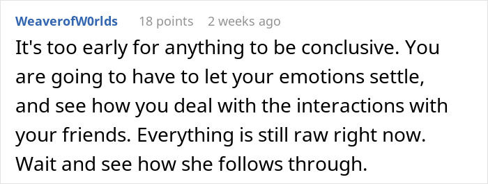 Comment advising on emotions after wife exposes husband in public. Comment advising on emotions after wife exposes husband in public.