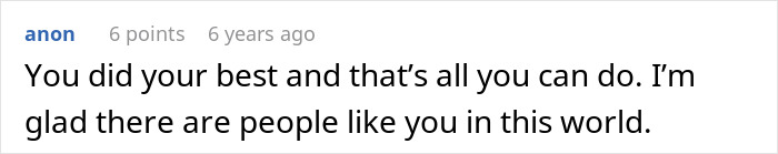 Screenshot of a supportive comment, related to a woman disappearing after asking a friend to babysit.