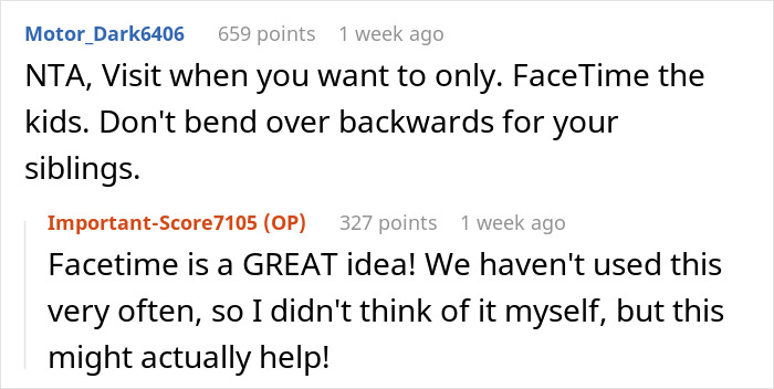 Comments on visiting family with suggestions for using FaceTime instead.
