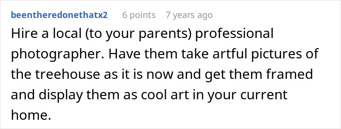Sad daughter sitting alone near childhood tree house surrounded by greenery, reflecting a nostalgic mood.