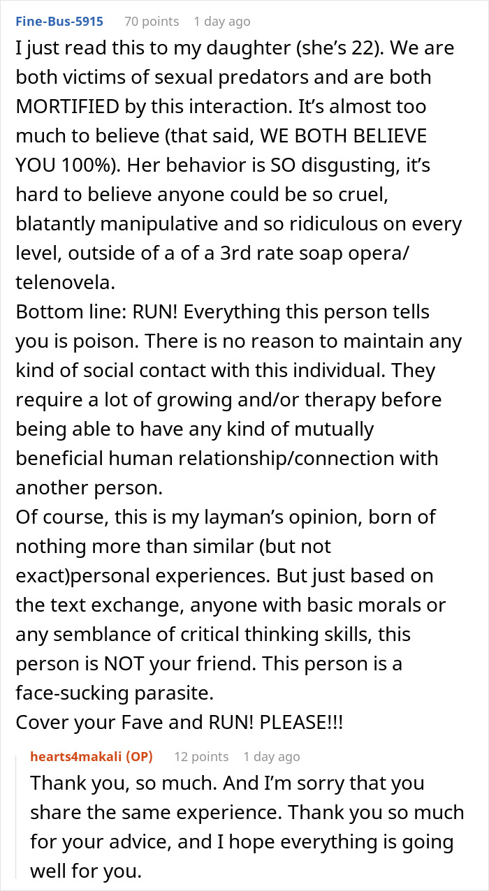 Reddit comment about accusations affecting friendship over basic hygiene practices.