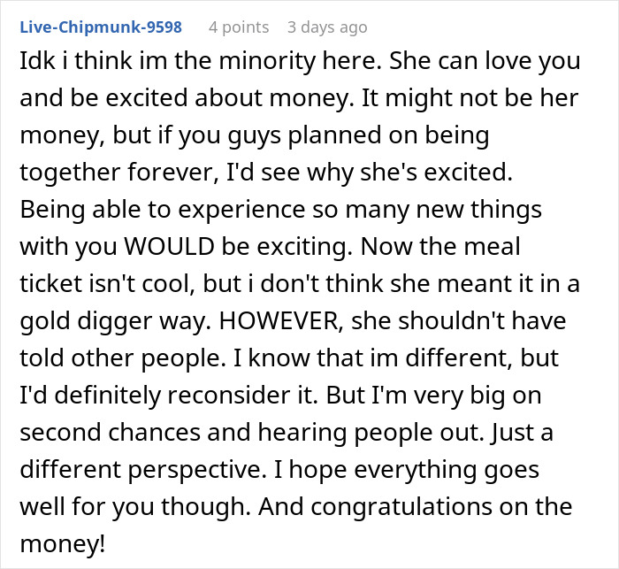 Guy comments on breakup reasons, mentioning energy and relationship perspective. Reddit post on breakup advice.