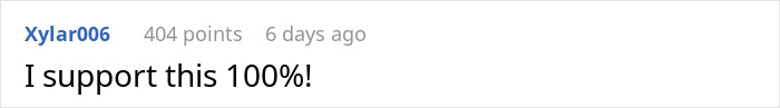 Reddit comment by user Xylar006 with 404 points, saying "I support this 100%!