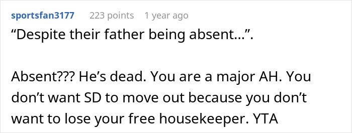 Comment on tricks for stepdaughter's chores and overcharged rent.